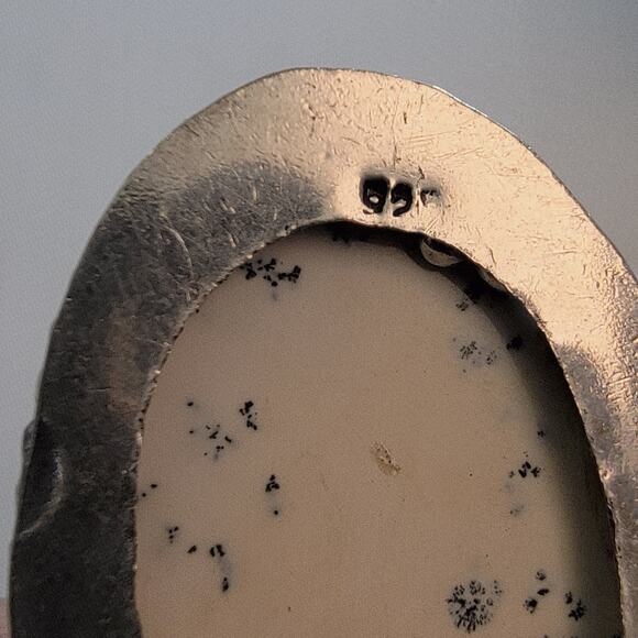 Necklace Pendants Dendritic Opal and Pearl Handmade Jewelry in Sterling Silver - Picture 6 of 10